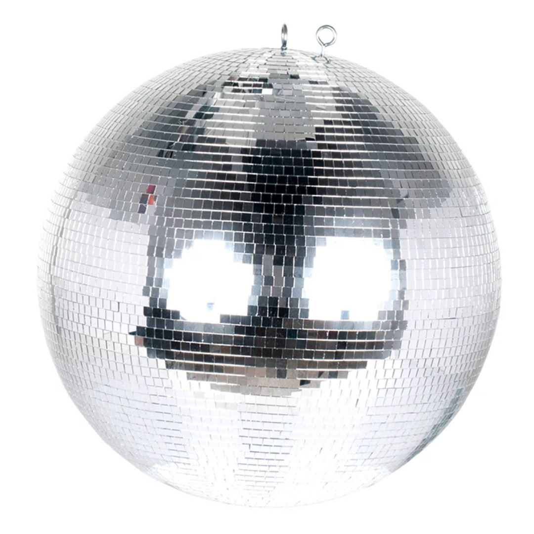 Front view of Eliminator Lighting 20" Disco Mirror Ball on white background