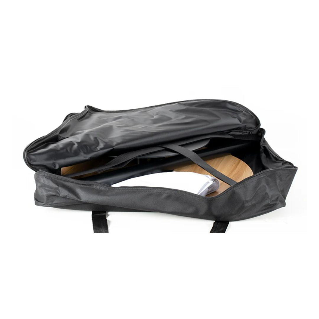 Front view Eliminator Lighting Decor Cocktail Table inside carrying case on white background