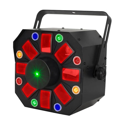 Angled front view of Eliminator Lighting Furious Three RG on white background