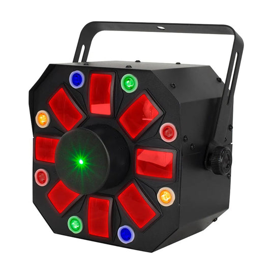 Angled front view of Eliminator Lighting Furious Three RG on white background