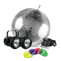 All Eliminator Lighting M502EL 12" Mirror Ball Kit inclusion on white background