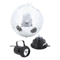 Front view of Eliminator Lighting M600EL 16" Mirror Ball Package with Inclusions on white background