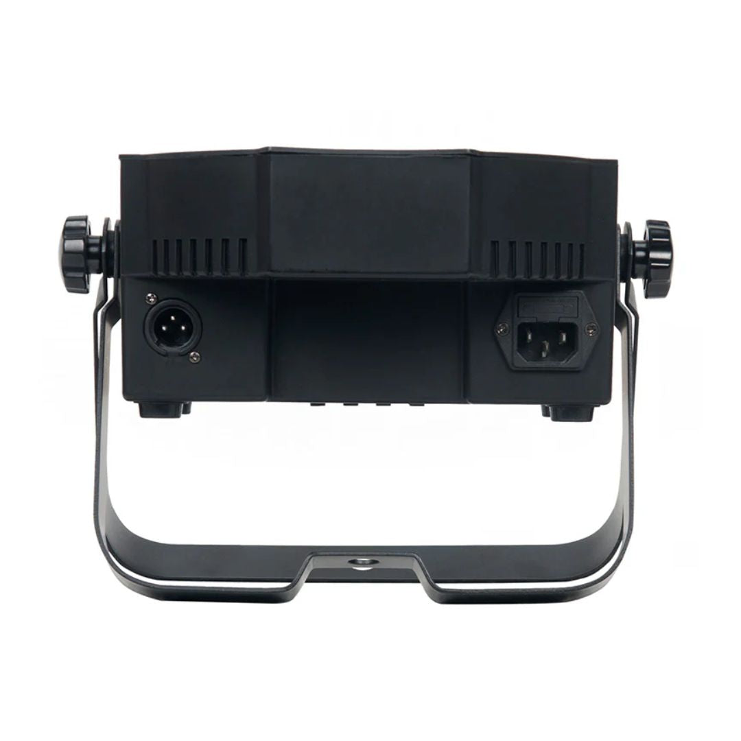 Bottom ports view of Eliminator Lighting Mega Go Par 64E on white background