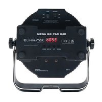Rear view of Eliminator Lighting Mega Go Par 64E on white background