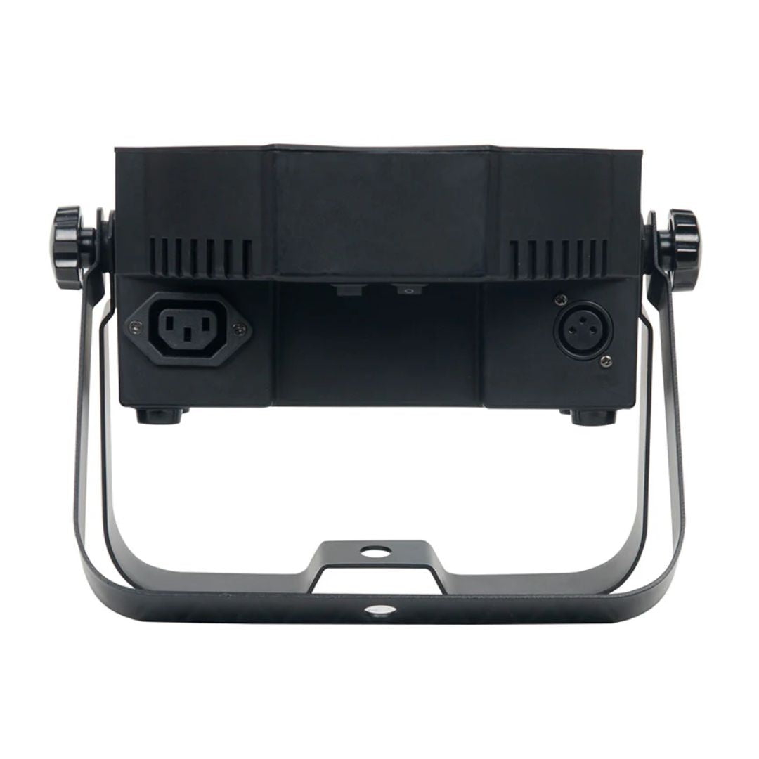 Top ports view of Eliminator Lighting Mega Go Par 64E on white background