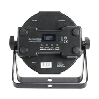 Rear view of Eliminator Lighting Mega Hex L Par on white background