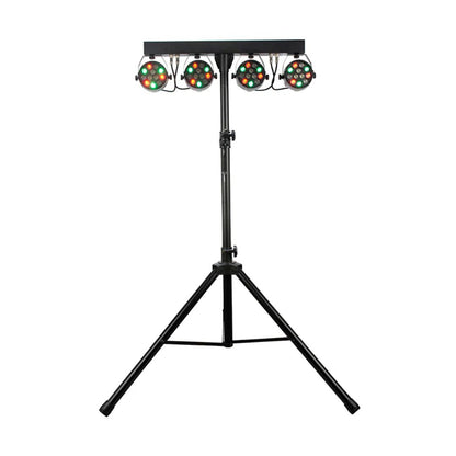 Front view of Eliminator Lighting Mini Par Bar on white background