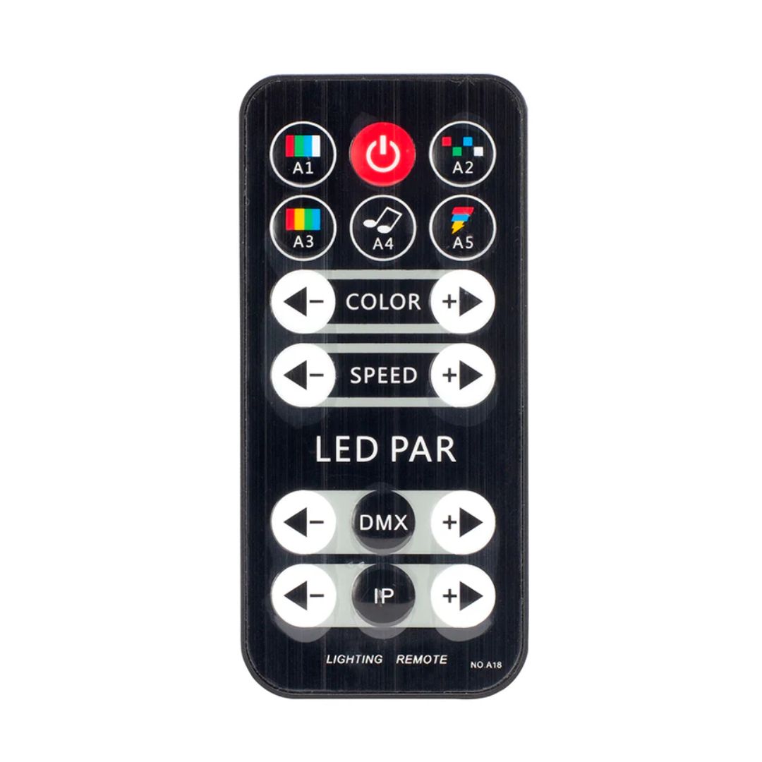 Remote control of Eliminator Lighting Mini Par Bar on white background