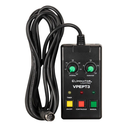 Remote control of Eliminator Lighting Mister Kool EP Fog Machine on white background