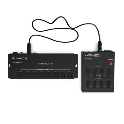 Front view of inclusions of Eliminator Lighting SC8 II Pad System on white background