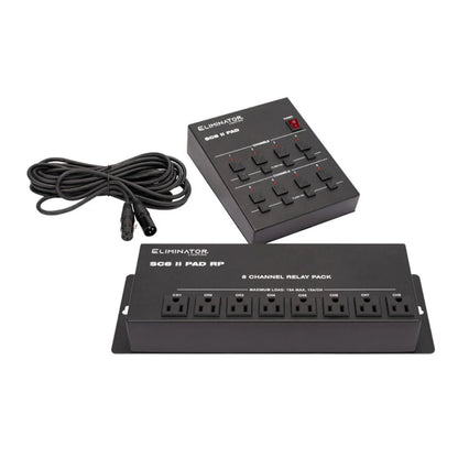 Inclusions of Eliminator Lighting SC8 II Pad System on white background