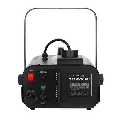 Rear ports view of Eliminator Lighting VF1300 EP Wireless Fog Machine on white background