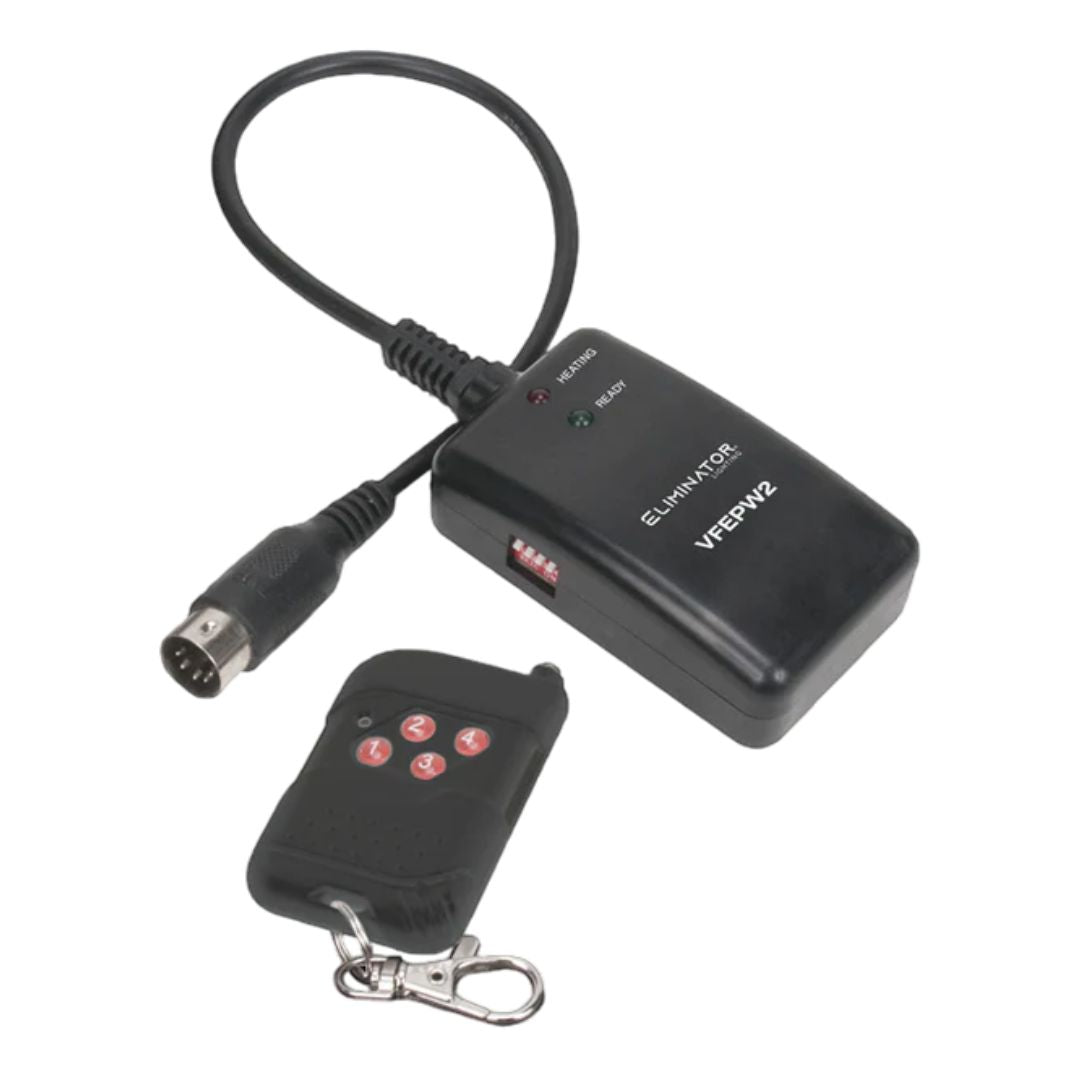 Eliminator Lighting VF1300 EP Wireless Fog Machine VFEPW2 Wireless Remote on white background