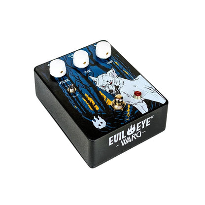 Angled view of Evil Eye FX Warg Pedal on white background