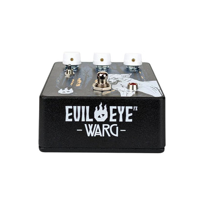 Bottom view of Evil Eye FX Warg Pedal on white background