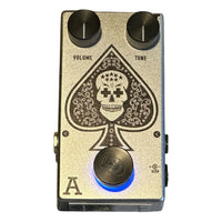 Top view of Flattley Bass Ace Tone Boost Pedal on white background