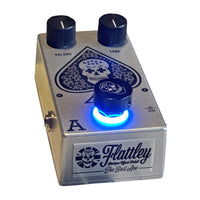 Angled front view of Flattley Bass Ace Tone Boost Pedal on white background