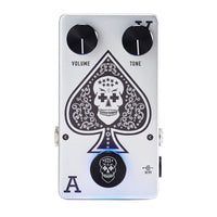 Top view of Flattley Bass Ace Tone Boost Pedal on white background