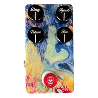 Top view of Flattley Bass Nirvana Bass Analog Delay Pedal on white background