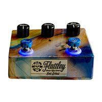 Front view of Flattley Bass Solaris Bass Fuzz with Boost Pedal on white background