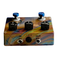 Rear view of Flattley Bass Solaris Bass Fuzz with Boost Pedal on white background