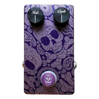 Top view of Flattley Bass Star Fazer Bass Phaser Pedal on white background