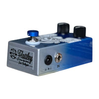 Angled side view of Flattley Bass Valkyrie Bass Vintage Chorus Pedal on white background