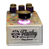 Front view of Flattley Crazy Diamond Vibe Pedal on white background
