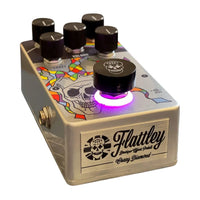 Angled front view of Flattley Crazy Diamond Vibe Pedal on white background