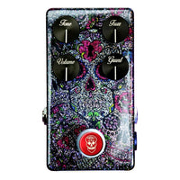 Top view of Flattley DG Fuzz Pedal on white background