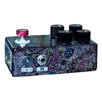 Right side view of Flattley DG Fuzz Pedal on white background