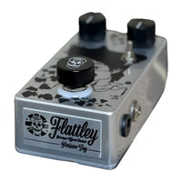 Angled front view of Flattley Poison Ivy Octave Harmonic Fuzz Pedal on white background