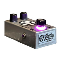 Angled side view of Flattley Star Fazer Phaser Pedal on white background