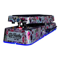Angled front view of Flattley Sugar Skulls The Flattley Bass Wah Pedal on white background