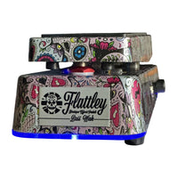 Front view of Flattley Sugar Skulls The Flattley Bass Wah Pedal on white background