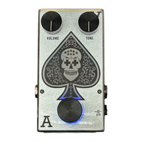 Top view of Flattley The Ace Tone Boost Pedal on white background