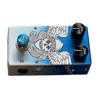 Top view of Flattley Valkyrie Vintage Chorus Pedal while sideways on white background