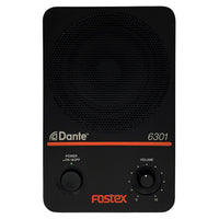 Front view of Fostex 6301DT 4" Active Speaker Single on white background