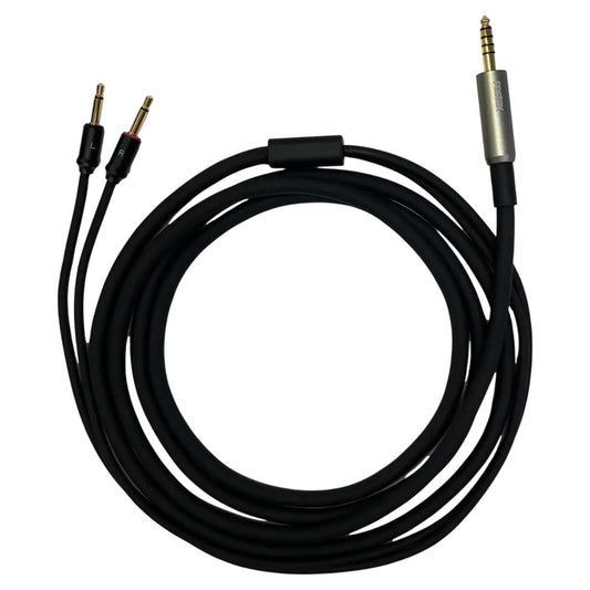 Coiled Fostex ET-TH4.4BL2Y 4.4mm 5-Pole Balanced Cable on white background