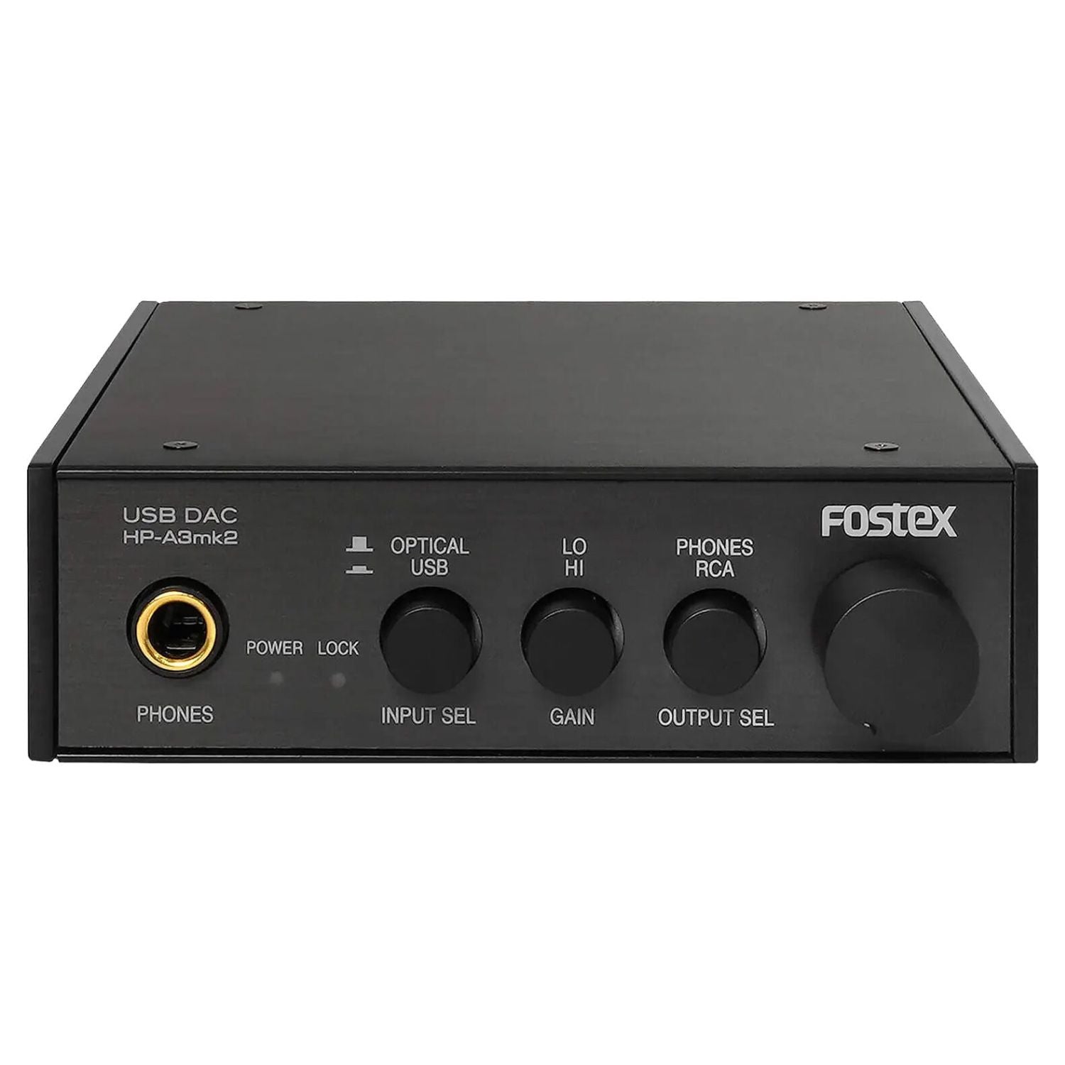 Front view of Fostex HP-A3mk2 USB DAC on white background