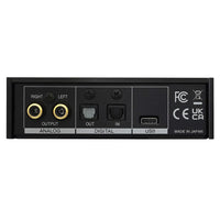 Rear ports view of Fostex HP-A3mk2 USB DAC on white background