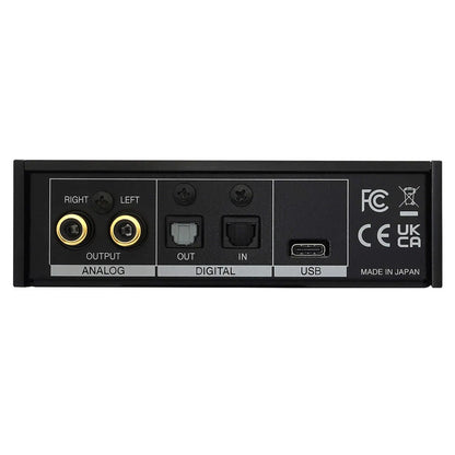 Rear ports view of Fostex HP-A3mk2 USB DAC on white background