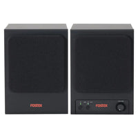 Front view of Fostex PM0.1BD Active 3" Monitor Speakers with Bluetooth on white background