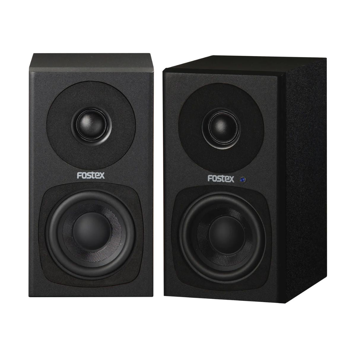 Front view of Fostex PM0.3H-B 3" 2-Way 30W Active Speaker on white background
