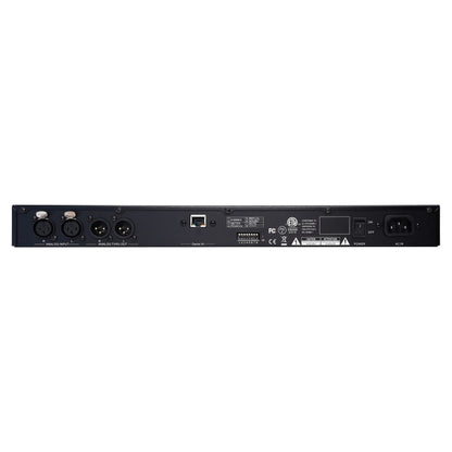 Rear ports view of Fostex RM-3DT Stereo Rack Monitor on white background