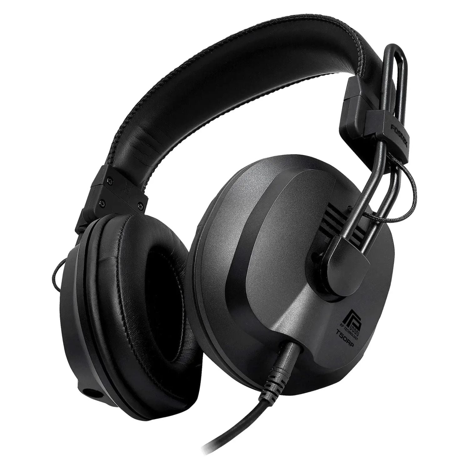 Angled view of Fostex T50RPmk4CL RP Stereo Headphones on white background