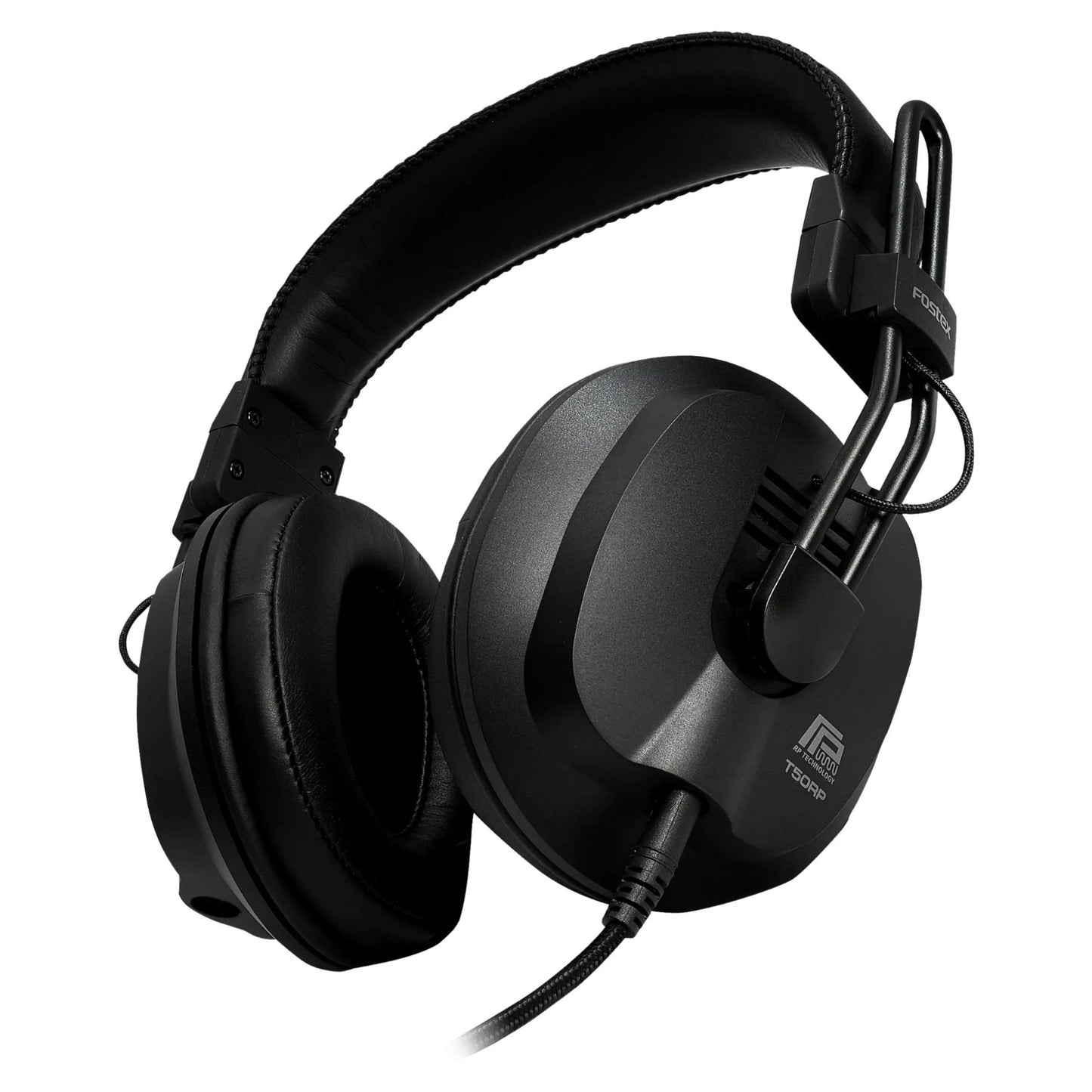 Angled view of Fostex T50RPmk4g RP Stereo Headphones on white background