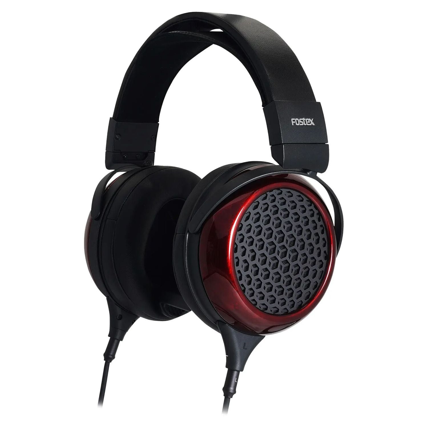 Angled view of Fostex TH919 Premium Headphones on white background