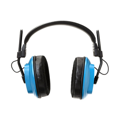 Front view of Fostex x Dekoni Audio Blue HiFi Audiophile Planar Magnetic Headphone on white background