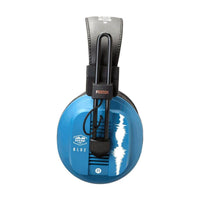 Side view of Fostex x Dekoni Audio Blue HiFi Audiophile Planar Magnetic Headphone on white background